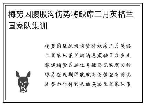 梅努因腹股沟伤势将缺席三月英格兰国家队集训